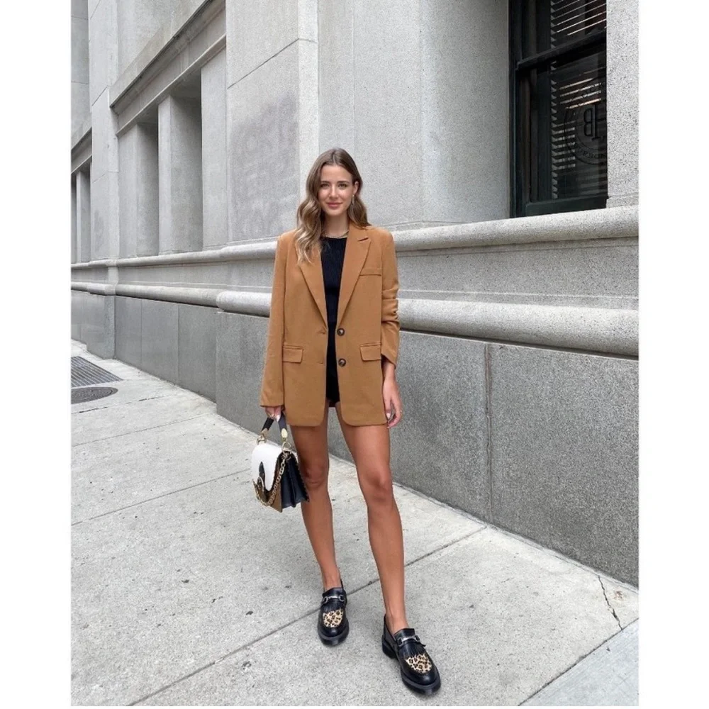 ASTR the Label Caramel Tan Boyfriend Blazer NWT Size XS - Picture 9 of 9